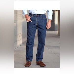 NWT Kirkland Signature Men's Stretch Jean Straight Fit Reinforced Hem Blue 38x32